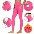 thumbnail image 1 of BLVB Women's Fleece Lined Leggings with Pockets Thermal Winter Workout High Waist Warm Yoga Pants Tight Full Length, 1 of 9