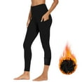 thumbnail image 1 of BLVB Women's Fleece Lined Leggings with Pockets Thermal Winter Workout High Waist Warm Yoga Pants Tight Full Length, 1 of 8