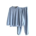 thumbnail image 1 of BLVB Women's Fleece Pajamas Sets Fuzzy Plush Sleepwear Warm Long Sleeve Sherpa Pullover Pants 2 Piece Loungewear Sleepwear, 1 of 3