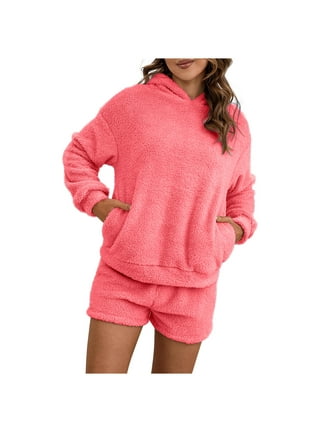 Fluffy Robe & Fluffy PJ Set Nightwear Bundle, Full Length Sleeves & Leg, In  Pink – B Couture