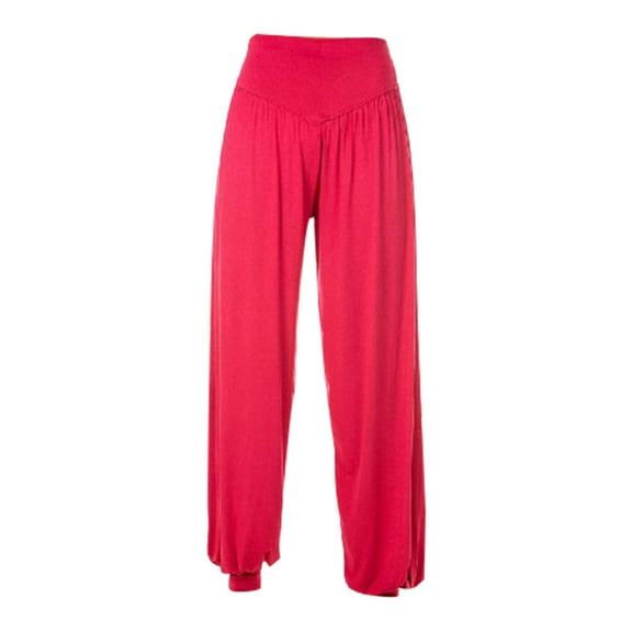 BLVB Women's Harem Pants for Beach & Lounge High Waisted Flowy Summer Boho Pants Yoga Sports Dance Pants Travel Trousers