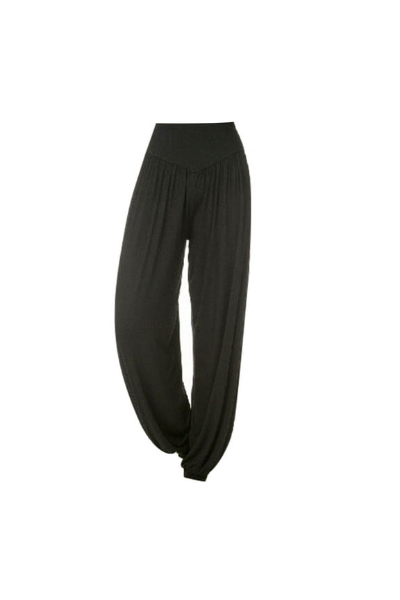 Women's Harem Pants for Beach & Lounge High Waisted Flowy Summer Boho Pants Yoga Sports Dance Pants Travel Trousers