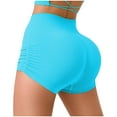 thumbnail image 1 of BLVB Women's High Waist Yoga Shorts Athletic Running Workout Biker Shorts for Women Solid Color Stretch Gym Outfits, 1 of 4