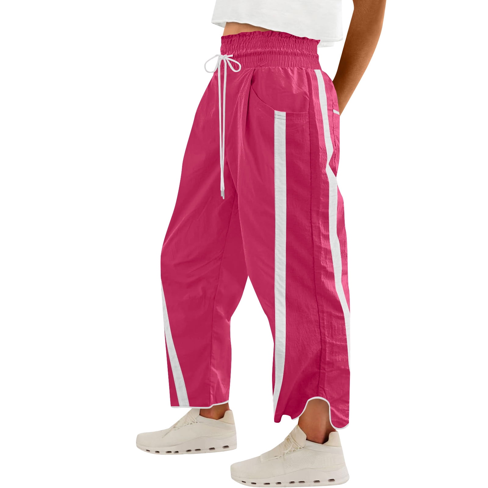 Lenpel Wide Leg Cargo Pants For Women Baggy Lightweight Travel Hiking Trousers Fashion Streetwear Pants - View #6
