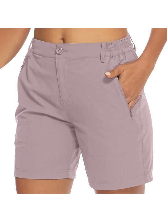 Women's Hiking Cargo Shorts with Pockets Work Golf Short Pants Lightweight Outdoor Active Summer Shorts for Women