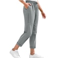thumbnail image 1 of BLVB Women's Hiking Pants Quick Dry Lightweight Elastic Waist Drawstring Cargo Pants Joggers with Zipper Pockets, 1 of 6