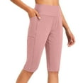thumbnail image 1 of BLVB Women's Knee Length Capri Leggings with Pockets High Waisted Workout Running Yoga Capris Pants Gym Clothes for Women, 1 of 6