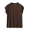 thumbnail image 1 of BLVB Women's Lightweight Soft Pajama Tops Loose Trendy Casual Lounge Shirts Short Sleeve Crew Neck Sleep T-Shirt, 1 of 7