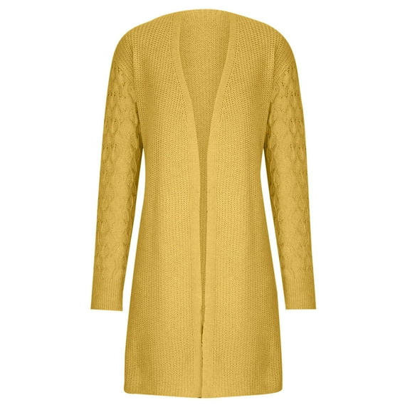 BLVB Women's Long Sleeve Cardigan Sweater Casual Open Front Cable Knit Coats Plus Size Fall Outerwear Jacket