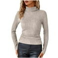 thumbnail image 1 of BLVB Women's Long Sleeve Mock Turtleneck Tops Ribbed Knit Sweater Shirts Soft Thermal Undershirts Casual Basic Tee, 1 of 7
