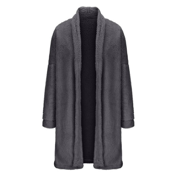 BLVB Women's Long Sleeve Soft Sweater Open Front Fuzzy Fleece Cardigans Plush Cozy Fall Winter Lightweight Outwear Coat