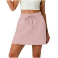 thumbnail image 1 of BLVB Women's Mini Skort Casual Drawstring Summer High Waisted Workout Short Sweat Skirt Built-In Shorts with Pockets, 1 of 6