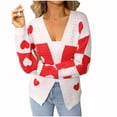 thumbnail image 1 of BLVB Women's Open Front Cardigan Sweaters Heart Graphic Long Sleeve Loose Valentines Sweater Outerwear, 1 of 7
