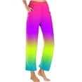 thumbnail image 1 of BLVB Women's Pajama Pants Soft Cropped Lounge Pant Elastic Waist Trousers Casual Sleepwear Pj Bottoms with Pockets Multicolor 9, 1 of 5