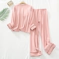 thumbnail image 1 of BLVB Women's Pajamas Sets Long Sleeve with Long Pants Soft Sleepwear 2 Piece Pjs Lightweight Lounge Set with Chest Pad, 1 of 7