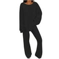 thumbnail image 1 of BLVB Women's Pajamas Sets Warm Winter Plush Soft Crew Neck Long Sleeve Tops and Pants 2 Piece Outfits Fuzzy Sleepwear, 1 of 7