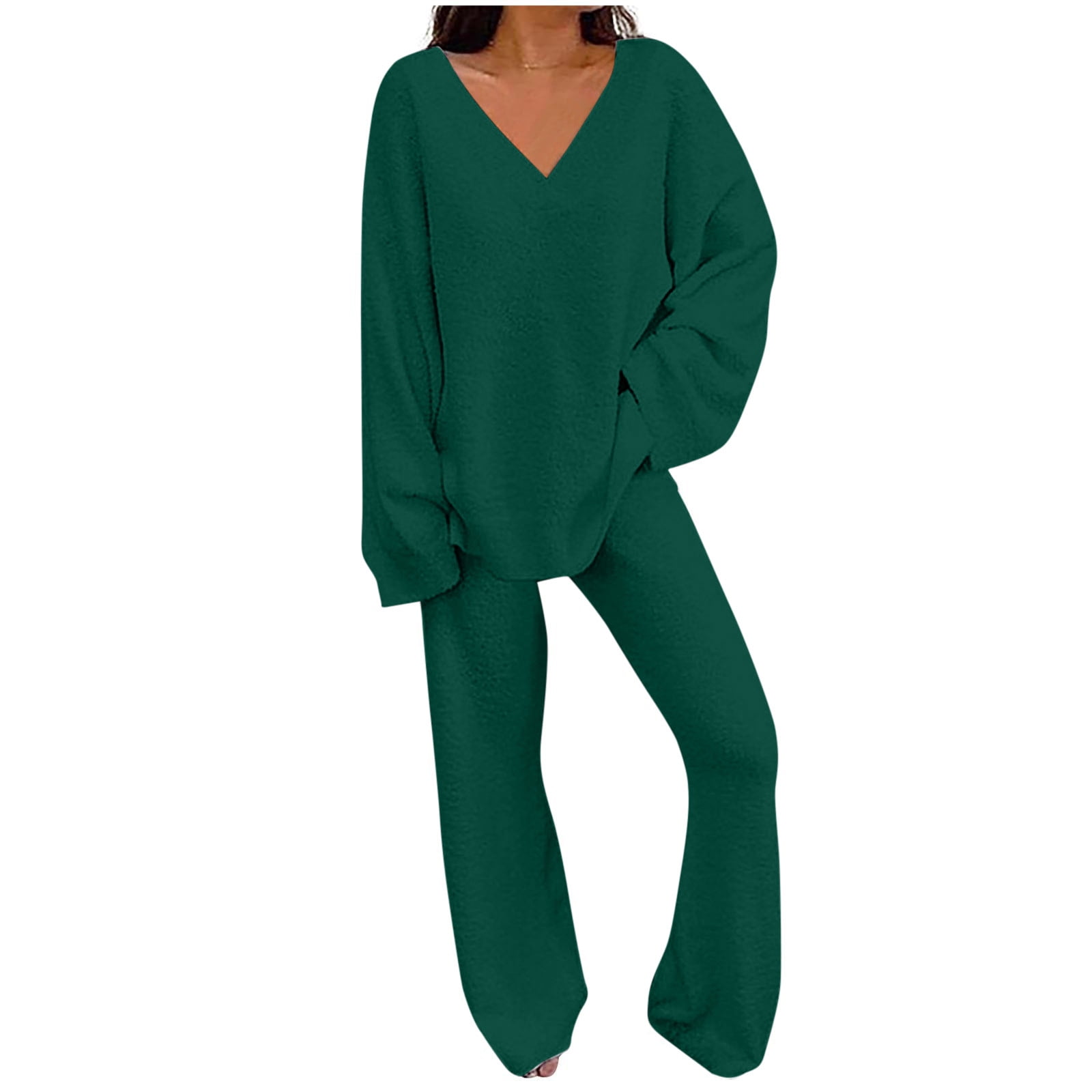 Women's Cozy and Soft Long Sleeve Top with Pants, 2-Piece Pajama