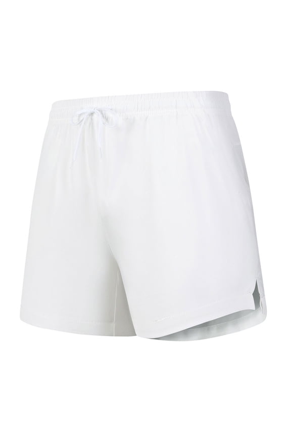 Women's Running Shorts Elastic Mid Waisted with Pockets Sporty Workout Athletic Shorts Gym Clothes