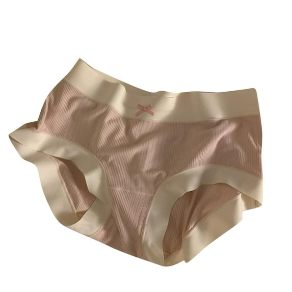 BLVB Women's Seamless Underwear Mid Waisted No Show Ladies Soft Stretch Breathable Comfortable Cotton Panties