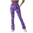 thumbnail image 1 of BLVB Women's Seamless Yoga Flare Leggings Tie-Dyed High Waisted Scrunch Butt Lifting Workout Gym Bootcut Pants, 1 of 6