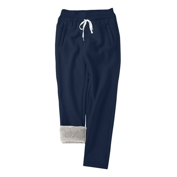BLVB Women's Sherpa Lined Sweatpants Winter Warm Fleece Lined Sweatpants with Pockets Active Running Jogger Pants