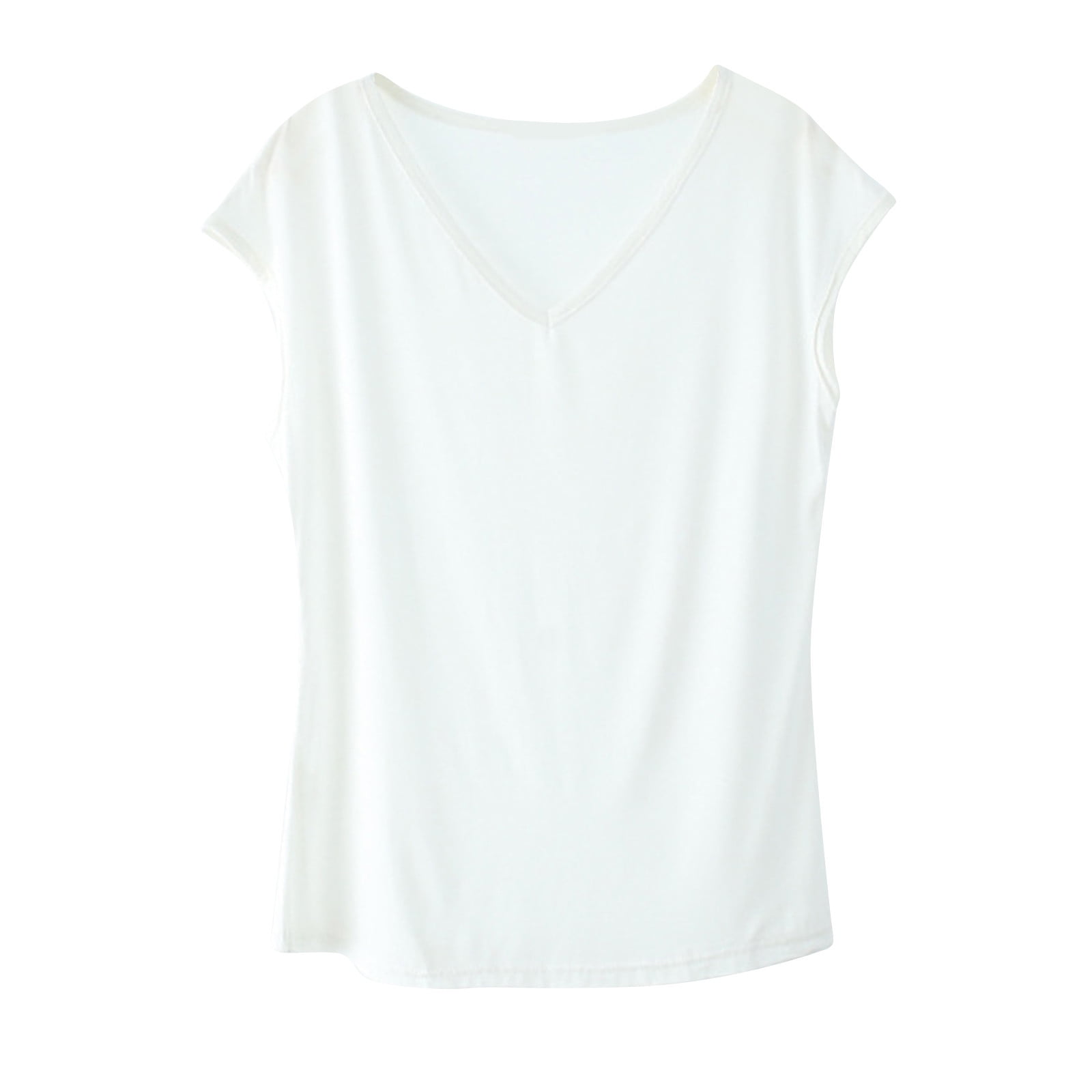 Women's Sleep T-Shirt Short Sleeve V-Neck Pajama Top Solid Color Soft Loungewear Tunic Tee Shirts Base Layer