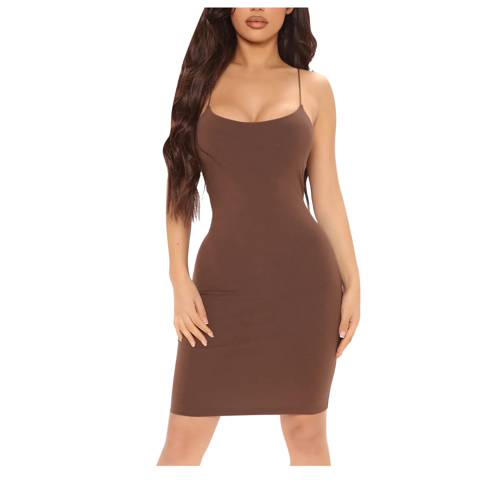 Slip Bodycon Sleeveless V Neck Pleated Slim Fit Summer Club Mini Dress