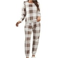 thumbnail image 1 of BLVB Women's Soft Flannel Fleece Pajamas Sets Warm Comfy Crewneck Pullover Long Pants PJs Suits Loungewear Sleepwear, 1 of 7
