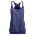 thumbnail image 1 of BLVB Women's Spaghetti Strap Tank Top Crew Neck Racerback Sleeveless Camisoles Casual Loose Workout Summer Shirts, 1 of 3