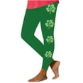 thumbnail image 1 of BLVB Women's St. Patrick's Day Shamrock Leggings Printed Green Clover Leaves High Waist Stretchy Soft Yoga Pants Workout Tights, 1 of 2