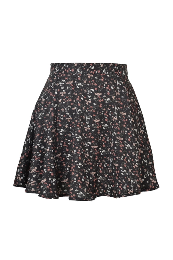 Women's Summer Boho Skirts Cute High Waisted Floral Printed A-Line Flowy Beach Short Mini Skirts