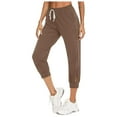 thumbnail image 1 of BLVB Women's Sweatpants Capri Pants Cropped Jogger Running Pants Lounge Loose Drawstring Waist with Side Pockets, 1 of 7