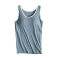 thumbnail image 1 of BLVB Women's Tank Tops with Built in Bra Sleeveless Comfy Solid Color Undershirt Racerback Workout Yoga Gym Shirts, 1 of 6