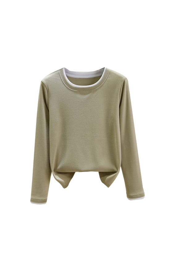 Women's Thermal Shirts Pullover Long Sleeve Crew Neck Undershirt Tees Tops Warm Workout Winter Base Layer