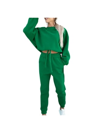 Cindysus Ladies Baggy Solid Color Two Piece Outfit Women Loungewear  Sweatsuits Elastic Waist Jogging Short Sleeve T-shirt And Pants Jogger Set