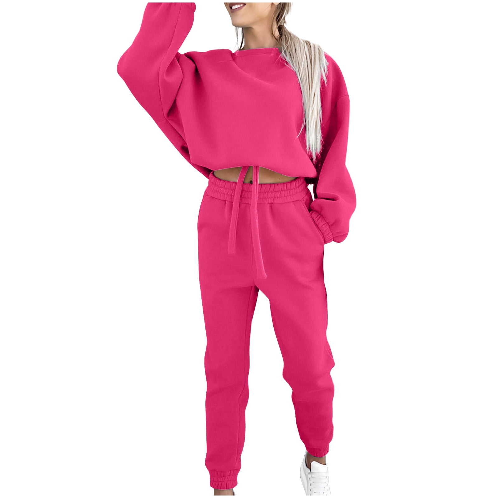 BLVB Women's Tracksuits 2 Piece Outfits Casual Baggy Pullover Sweatshirt  and Sweatpants Sets Fall Winter Sweatsuit 