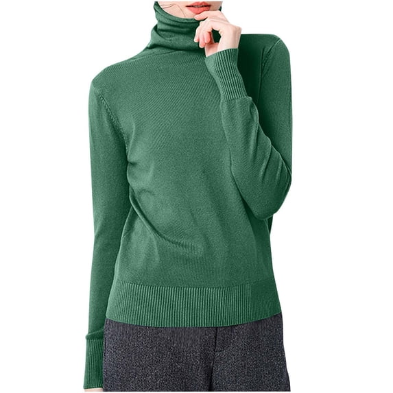 BLVB Women's Turtleneck Long Sleeve Tops Thermal Underwear Base Layer Fall Winter Shirts Cotton Knit Sweater