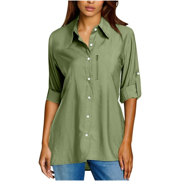 BLVB Women's UV Sun Protection Button down Shirt Upf 50  Long Sleeve Outdoor Cool Quick Dry Fishing Hiking Travel Shirts