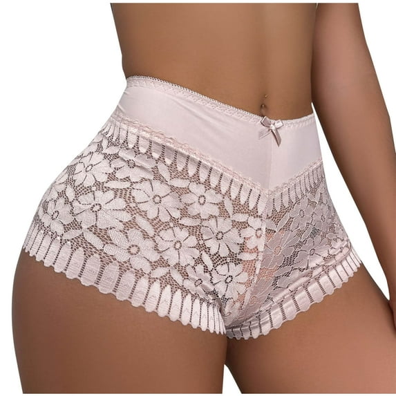 BLVB Women's Underwear Floral Lace Boyshort Panties High Waist Hipster Full Coverage Boxer Briefs