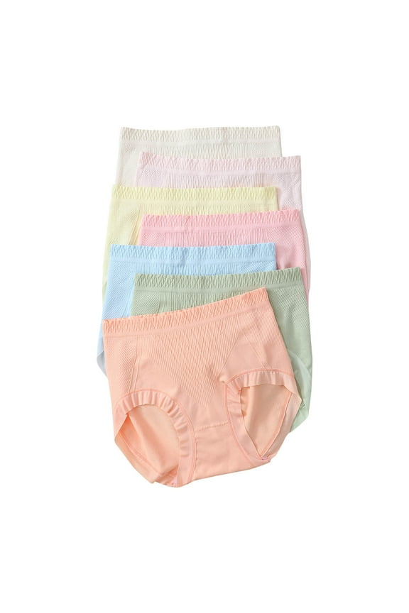 Women's Underwear High Waisted Ladies Panties Comfortable Stretchy Full Coverage Brief Breathable Undies 7 Pack