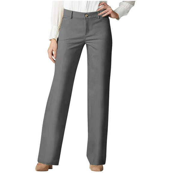BLVB Women's Wide Leg Dress Pants High Waisted Stretch Work Pants Office Business Pull on Casual Trousers with Pockets