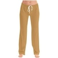 thumbnail image 1 of BLVB Women's Wide Leg Pants Casual Drawstring Elastic Low Rise Pajama Pants Loose Lounge Wear Trousers, 1 of 5