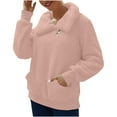 thumbnail image 1 of BLVB Women's Winter Cozy Fuzzy Fleece Sweatshirts Lapel Zipper Warm Pullover Plush Outerwear Jackets with Pockets, 1 of 6