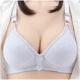 thumbnail image 1 of BLVB Women's Wireless Push up Bra Soft Support Seamless Comfortable Wire Free Bralette Lift V-Neck Bras Gray, 1 of 4