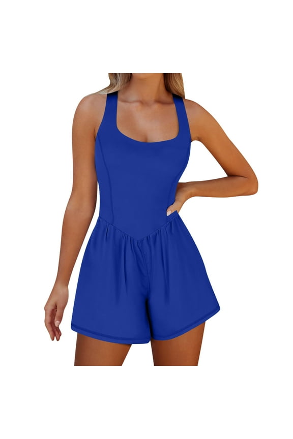 Women's Workout Romper Running Short Athletic Jumpsuits Casual Summer Outfits Gym Yoga Clothes