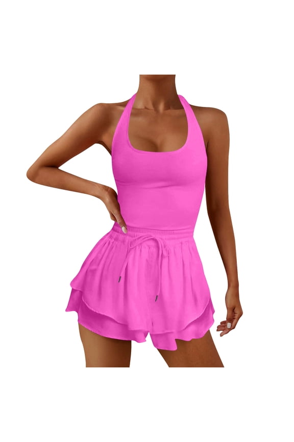 Women's Workout Tennis Romper Running Short Athletic Jumpsuits Casual Summer Outfits Gym Yoga Clothes