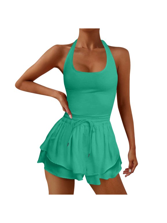 Women's Workout Tennis Romper Running Short Athletic Jumpsuits Casual Summer Outfits Gym Yoga Clothes