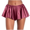 thumbnail image 1 of BLVB Women's Yoga Hot Shorts Shiny Pants Elastic Waist Low Rise Sparkly Short Pants for Dance Party Club, 1 of 5