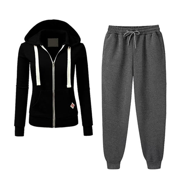 BLVB Womens 2 Piece Outfits Sweatsuit Set Zipper Hooded Sweatshirt and Drawstring Jogger Pant Fall Lounge Sets Tracksuit
