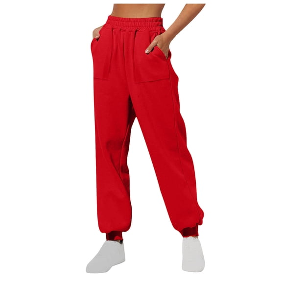BLVB Womens Fall Sweatpants Comfy Cinch Bottom Joggers Athletic Workout Lounge Trousers with Pockets